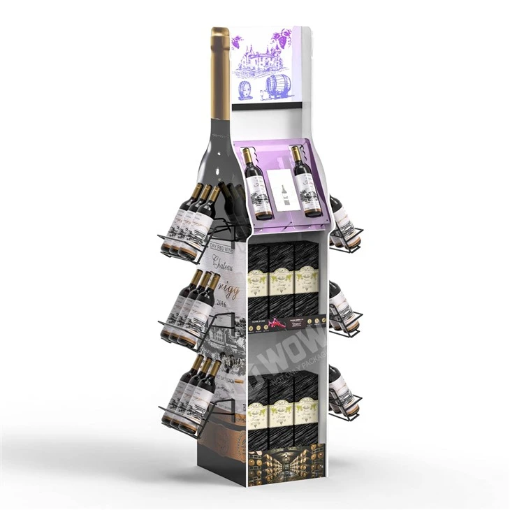 Custom PVC Wire POP Freestanding Beverage Rack high quality