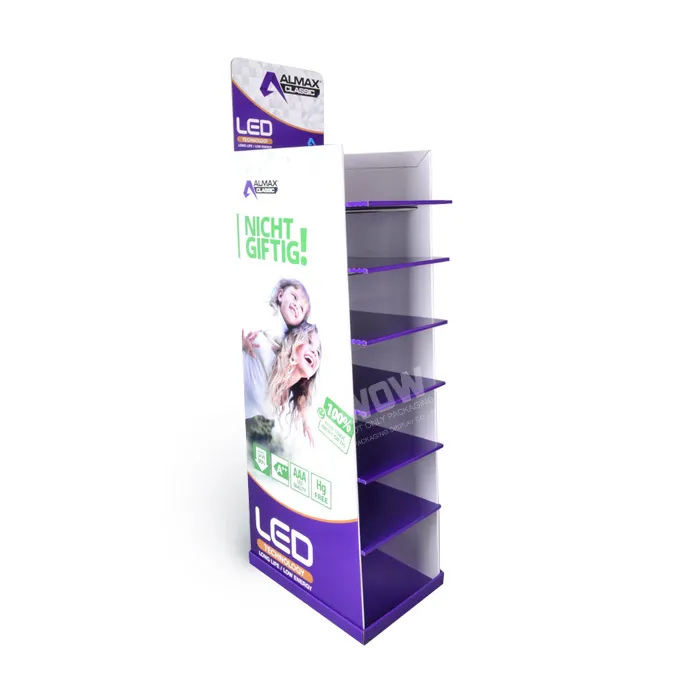 LED ল্যাম্পের জন্য কার্ডবোর্ড ডিসপ্লে র্যাক
